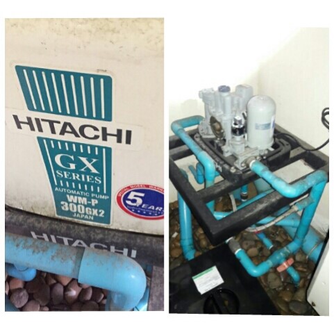 งานซ่อมปั๊มน้ำแบบอัตโนมัติแรงดันคงที่  Hitachi WM-P300GX2  @ ประชานิเวศน์ 1